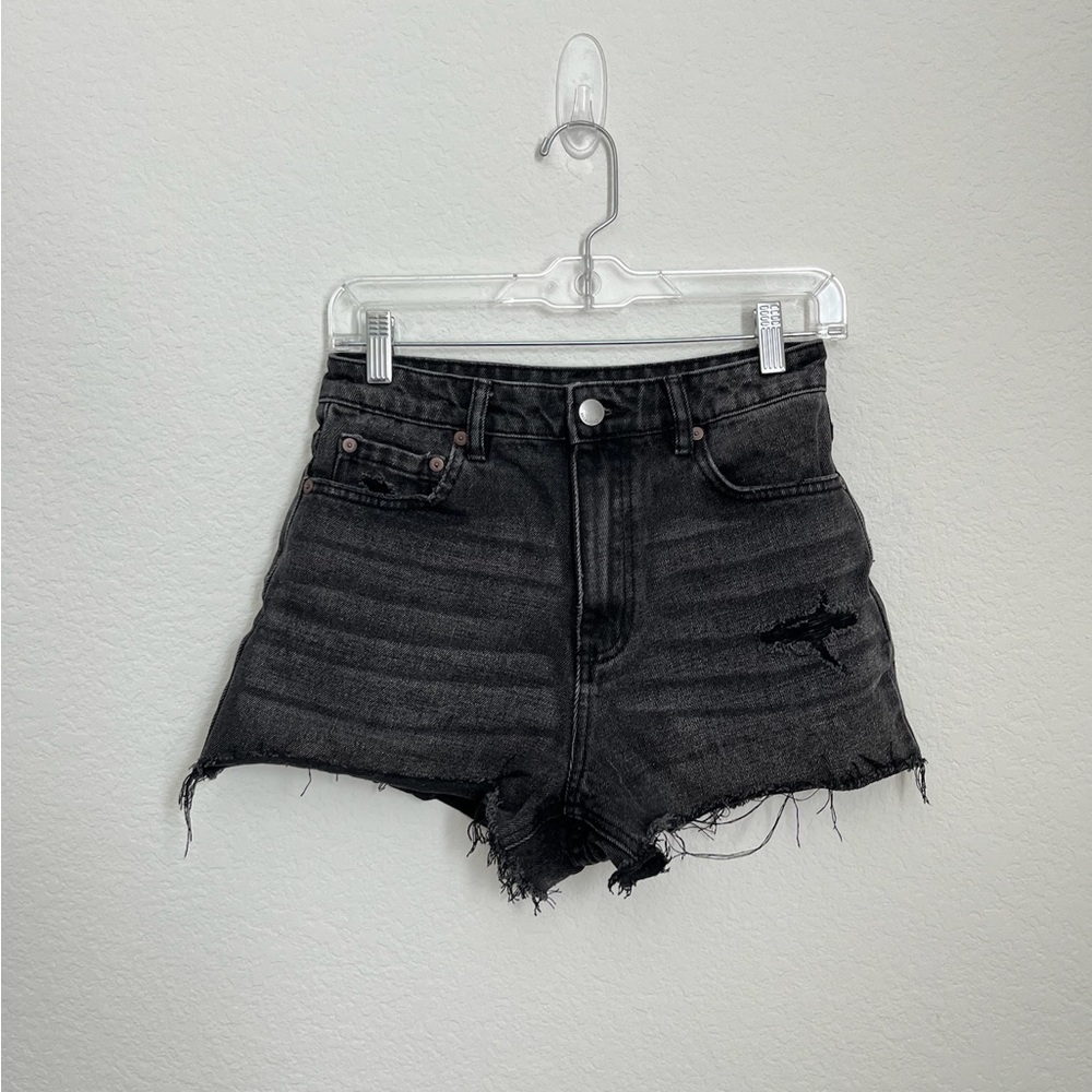 Billabong High Tides high waisted gray/black denim shorts 25